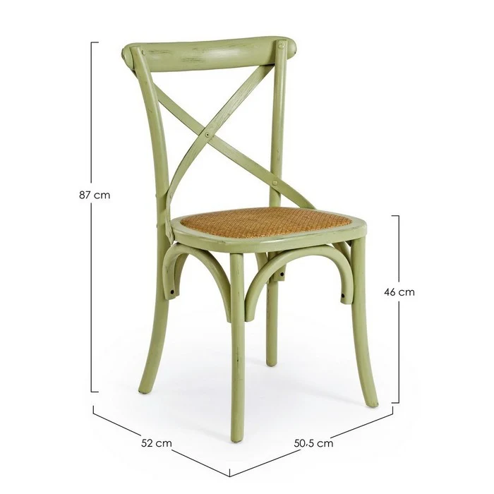 Sedia in legno con seduta imbottita rattan - Cross