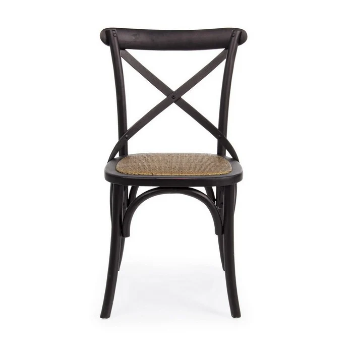 Sedia in legno con seduta imbottita rattan - Cross