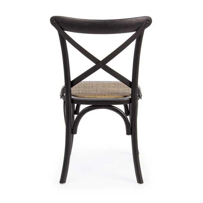 Sedia in legno con seduta imbottita rattan - Cross