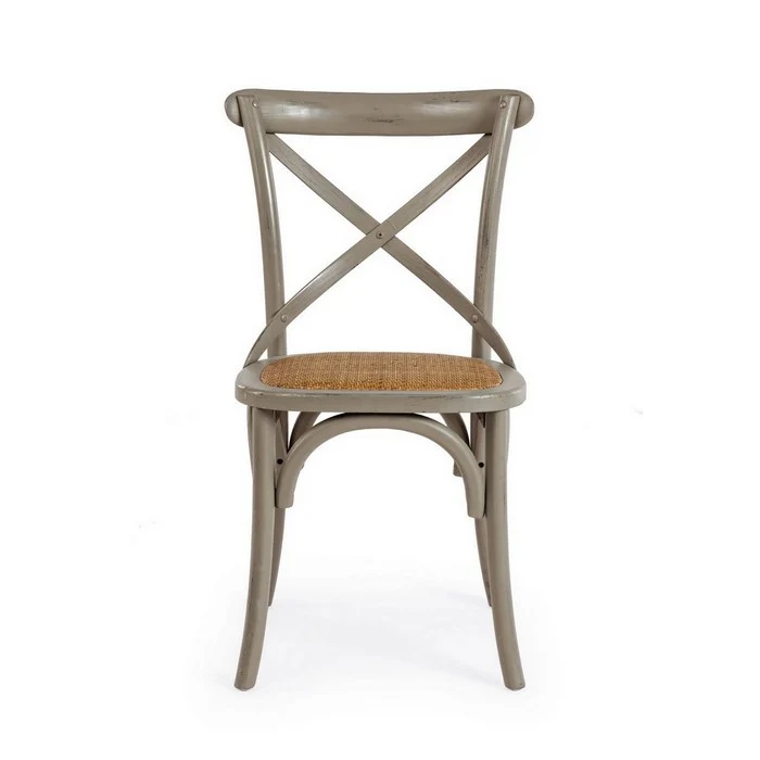 Sedia in legno con seduta imbottita rattan - Cross