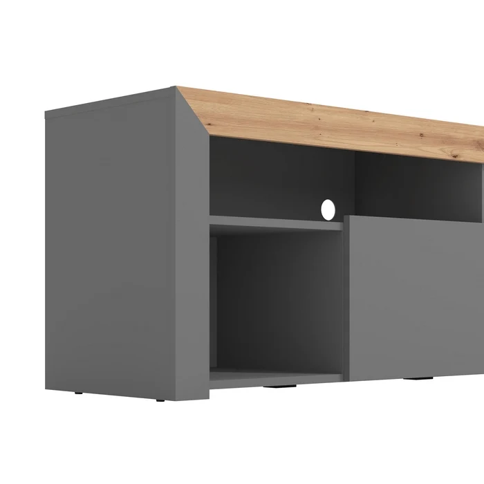 Porta TV rovere anticato e grigio - Almeria