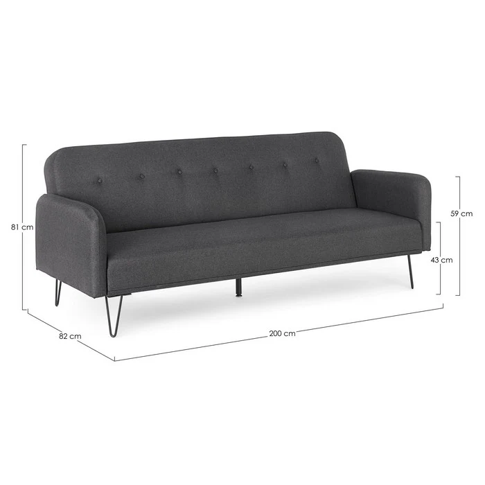 Divano letto con gambe in metallo - Bridjet