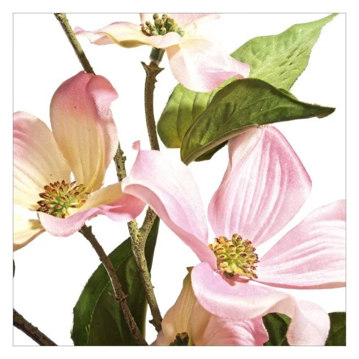 Ramo artificiale con fiori di cornus igea rosa 99 cm