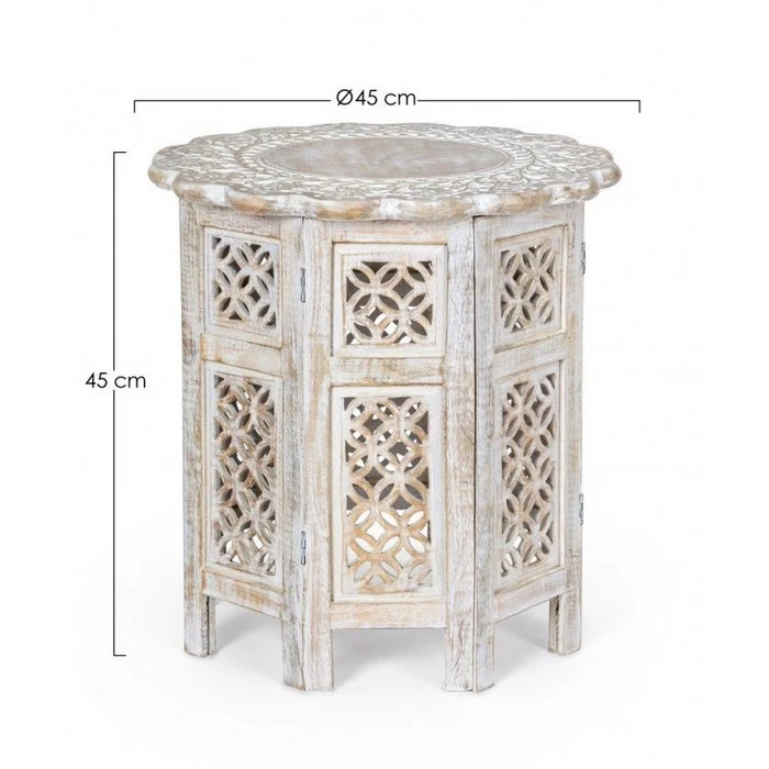 Tavolo tondo cozy in legno 45 cm - Kiran