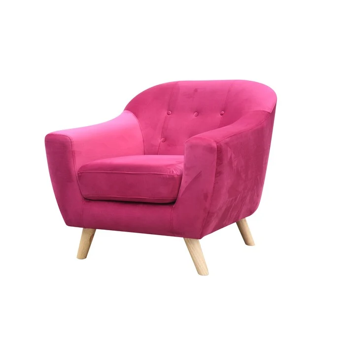 Poltrona in velluto con gambe in legno - Marike