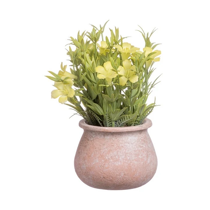 Vaso con fiori artificiali per decorazione