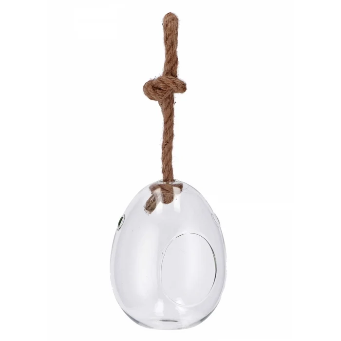 Vaso da appendere in vetro con corda