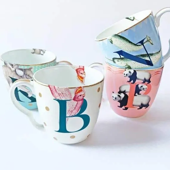 Yvonne Ellen Tazze Mug con iniziali Alphabet varie lettere