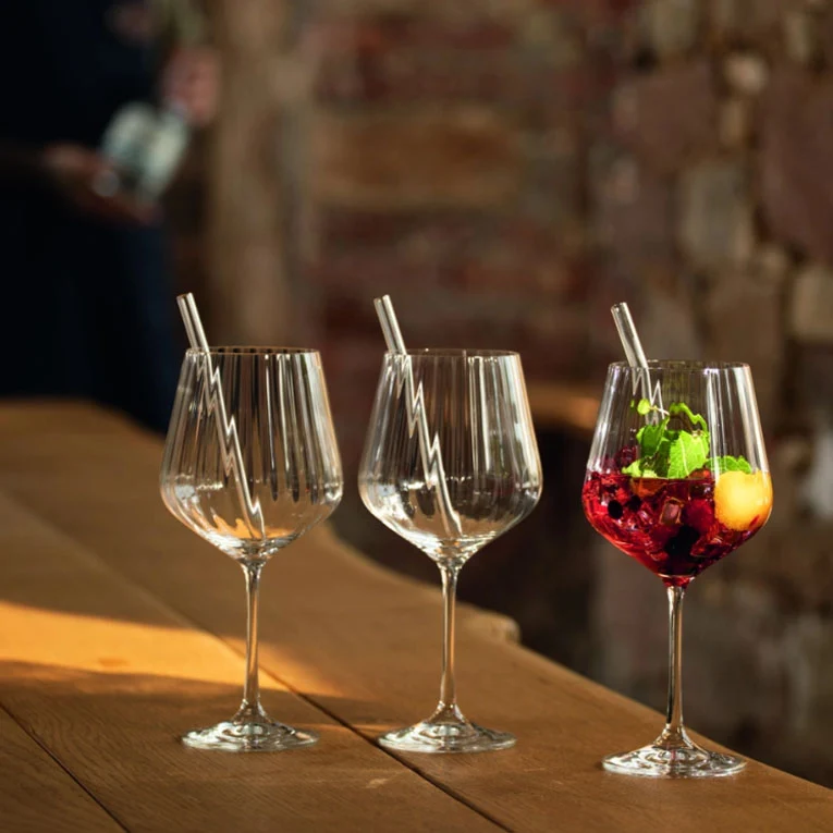 Set 4 Calici Gin Tonic con cannucce vetro Nachtmann