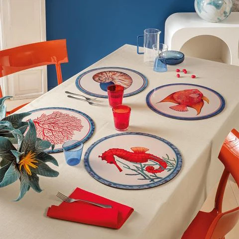 Set 4 Tovagliette tonde rigide Mare avorio L'oca Nera