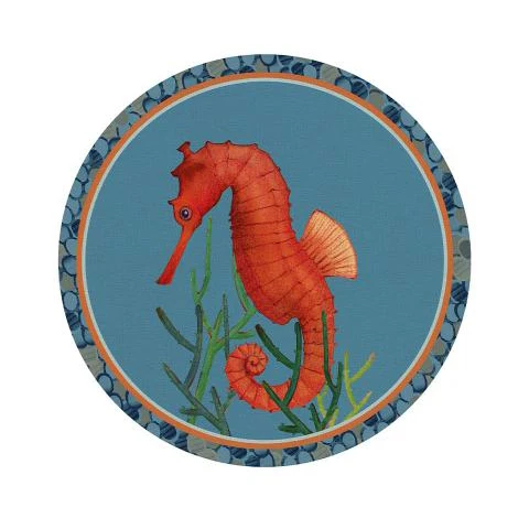 Set 4 Tovagliette tonde rigide Mare blu L'oca Nera