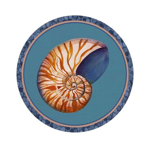 Set 4 Tovagliette tonde rigide Mare blu L'oca Nera