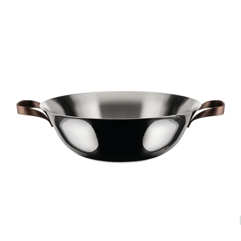 Alessi Wok acciaio cm 34 con griglia e coperchio Edo PU308