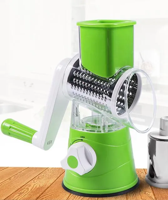 Multifunctional Drum-type Hand-operated Vegetable Cheese Shredder Device Grater Potato Slicer