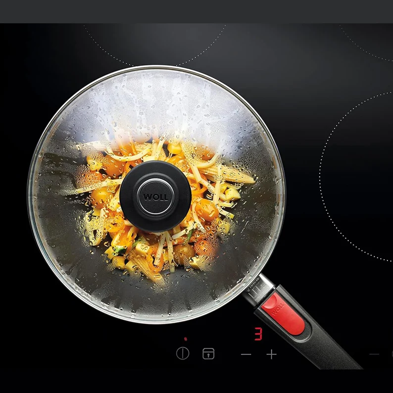 Woll Diamond Lite Wok antiaderente cm 26 induzione + coperchio e manico estraibile