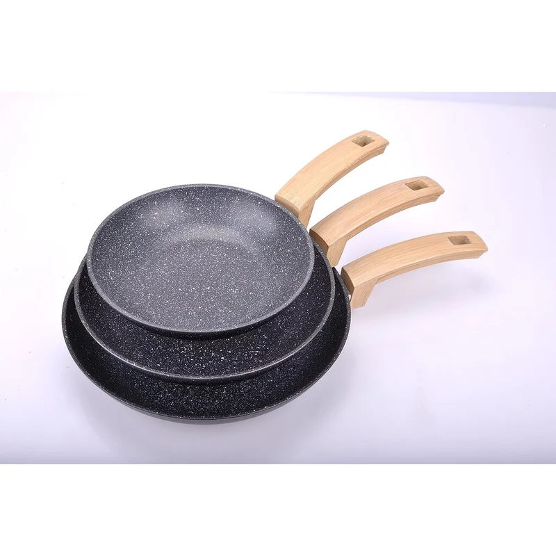 Alluflon ETNEA WOOD Set fi Padelle 20-24-28cm