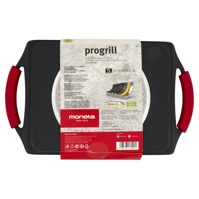 Moneta GRILL&PLANCHAS GRIGLIA RETTANGOLARE 35X22cm