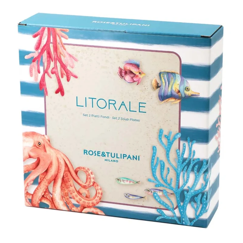 Litorale Servizio 6 posti tavola infrangibili Rose e Tulipani