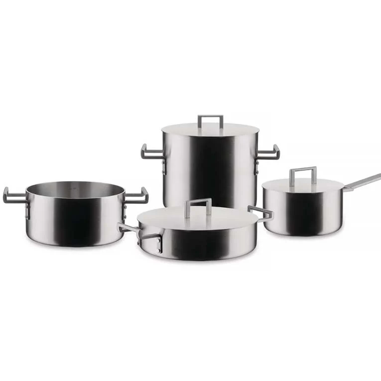 Alessi Batteria 7 pezzi pentole acciaio induzione Convivio