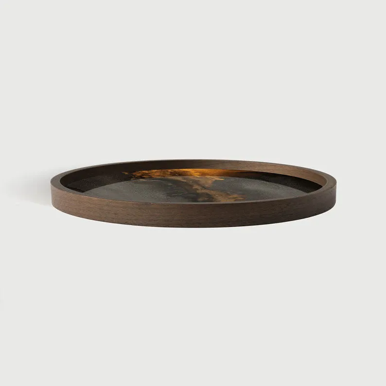 Vassoio Svuotatasche Bronze Organic vetro cm 30 Ethnicraft 20468