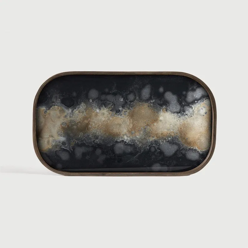Vassoio Svuotatasche Bronze Organic vetro cm 42 Ethnicraft 20466