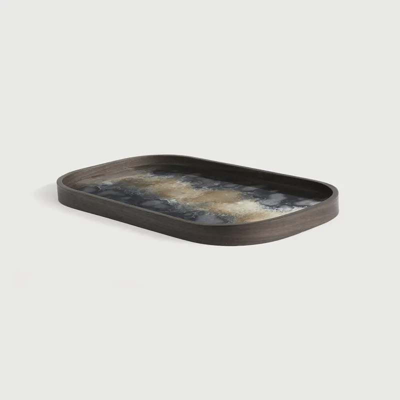 Vassoio Svuotatasche Bronze Organic vetro cm 42 Ethnicraft 20466