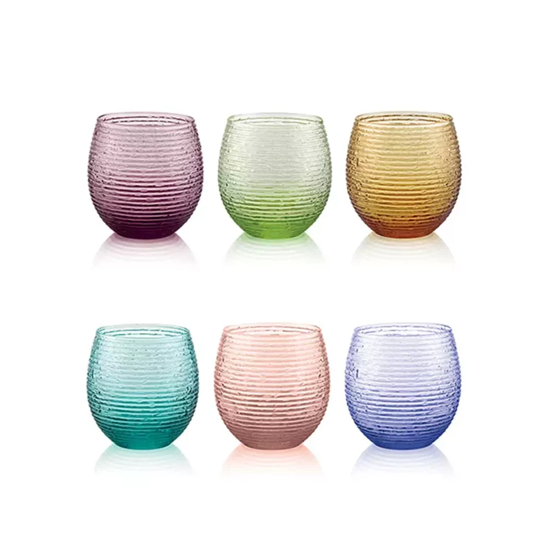 IVV Set 6 Bicchieri Multicolor vetro artistico Nuova Produzione