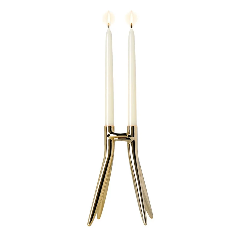 Kartell Candeliere Abbracciaio Oro 2 fiamme 1956