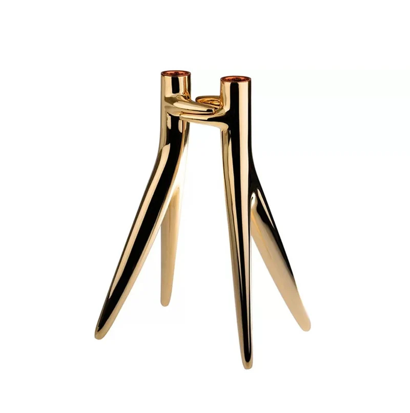 Kartell Candeliere Abbracciaio Oro 2 fiamme 1956