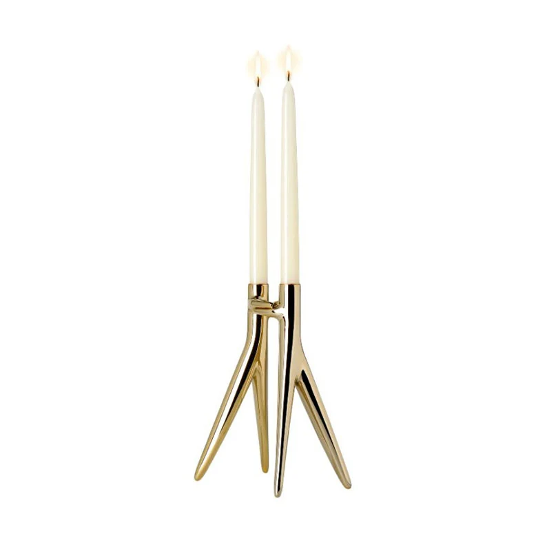 Kartell Candeliere Abbracciaio Oro 2 fiamme 1956
