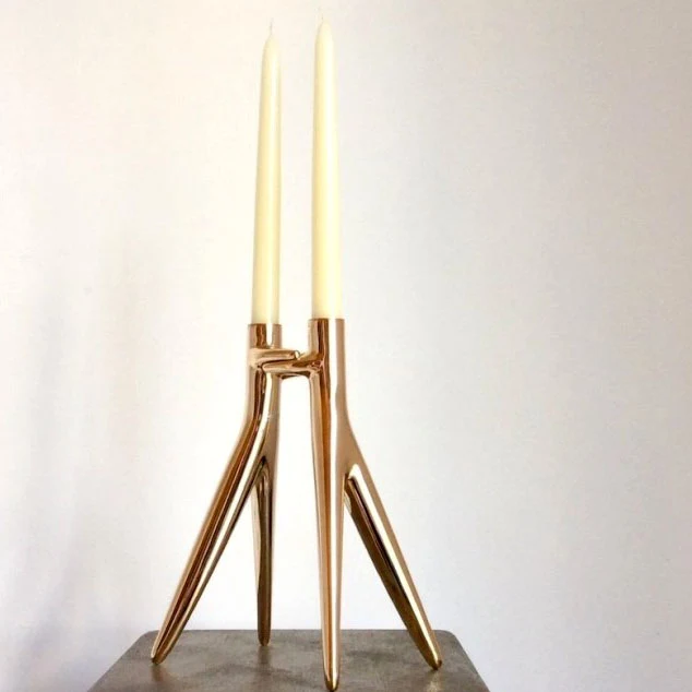 Kartell Candeliere Abbracciaio Oro 2 fiamme 1956
