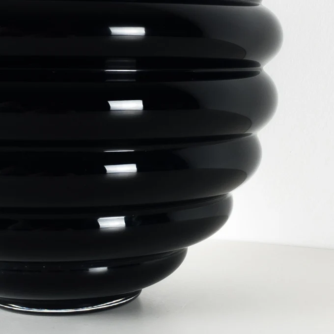 Venini Vaso Decò nero vetro di murano 707.07