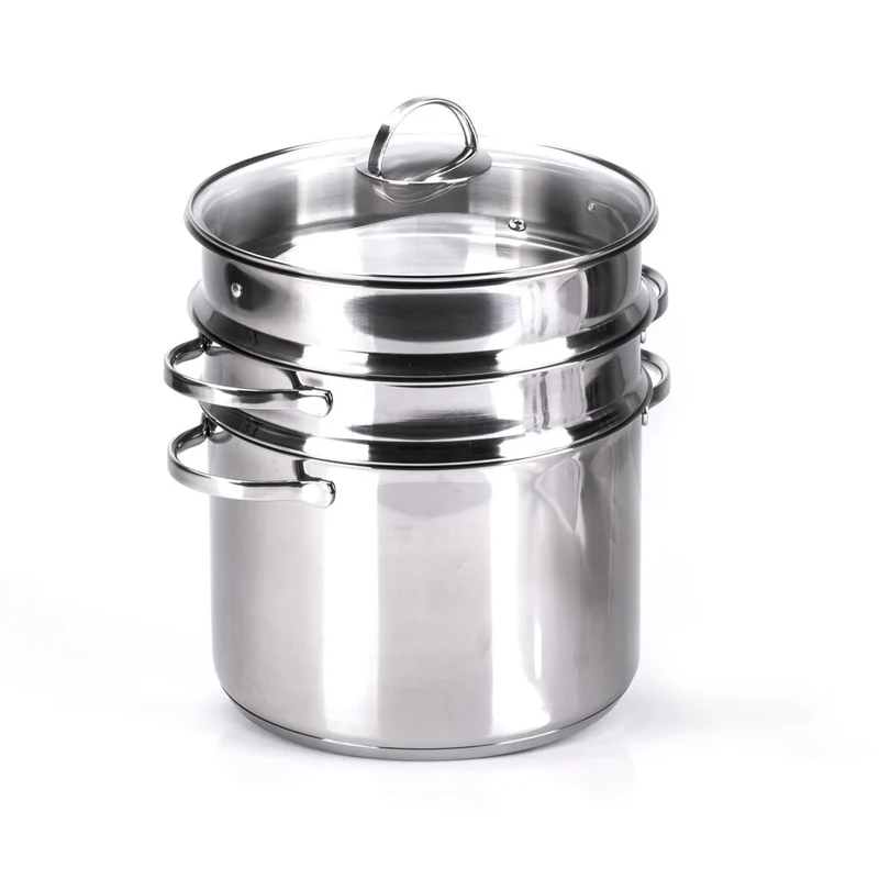 PENTOLA 24CM CON SCOLAPASTA E CESTELLO VAPORE MONETA ALLEGRO INOX