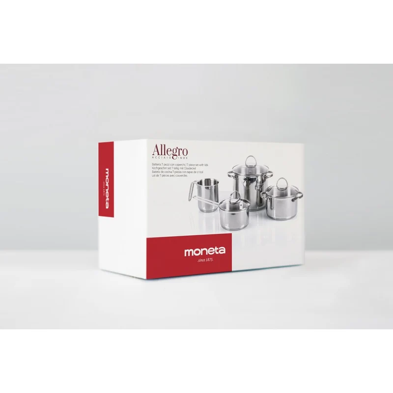 BATTERIA 7 PZ MONETA ALLEGRO INOX
