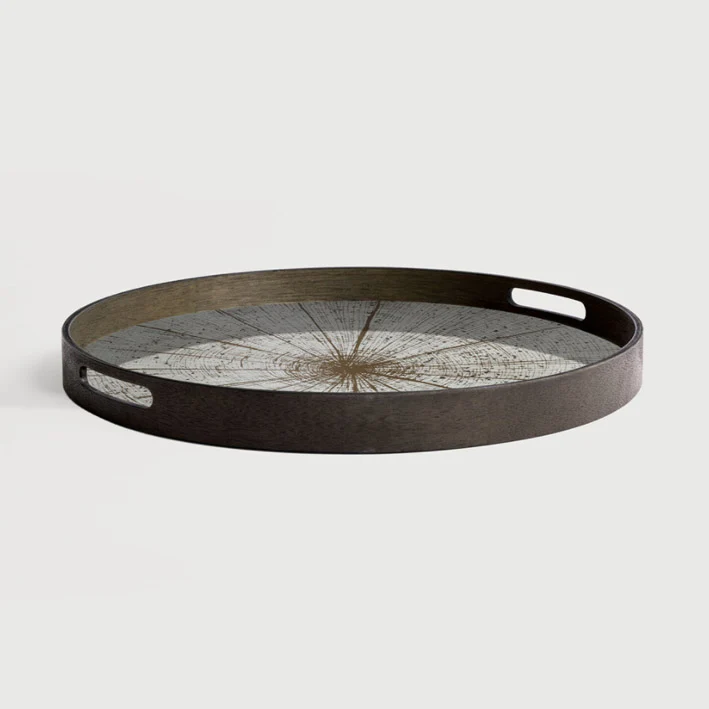 Vassoio Slice vetro specchio/legno cm 48 Slice Ethnicraft 20402