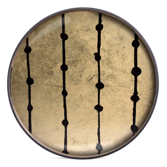 Vassoio Brown Dots vetro/legno cm 48 Ethnicraft 20418