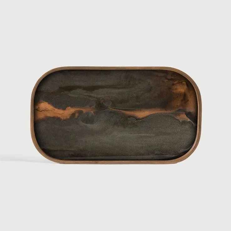 Vassoio Svuotatasche Bronze Organic vetro cm 42 Ethnicraft 20469