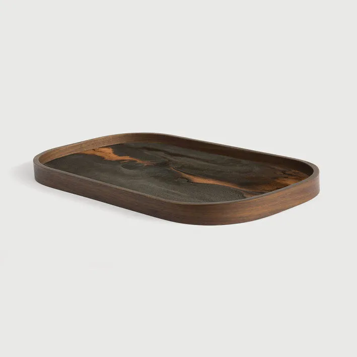 Vassoio Svuotatasche Bronze Organic vetro cm 42 Ethnicraft 20469