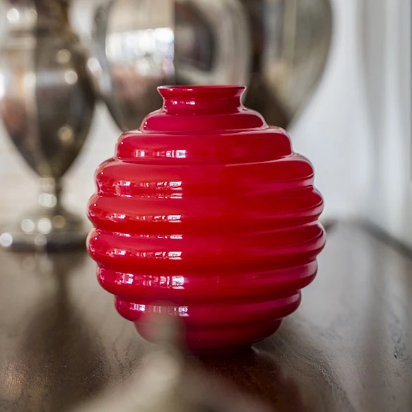 Venini Vaso Decò rosso vetro di murano 707.10