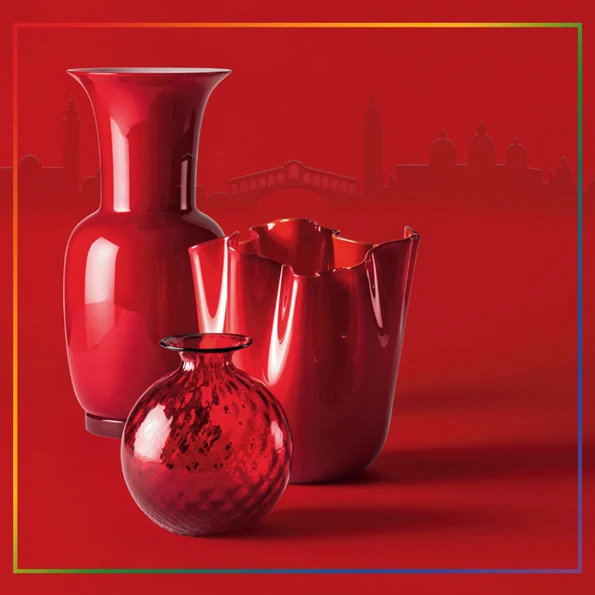 Venini Vaso Fazzoletto cm 31 rosso 700.00