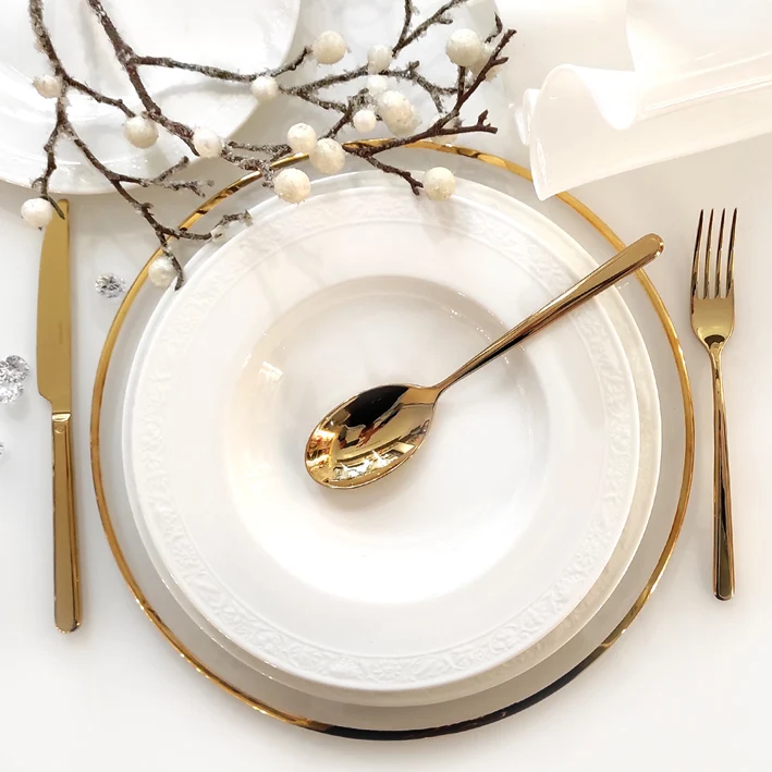 Linear PVD Gold Servizio posate 36 pezzi Oro Sambonet 52713G-83