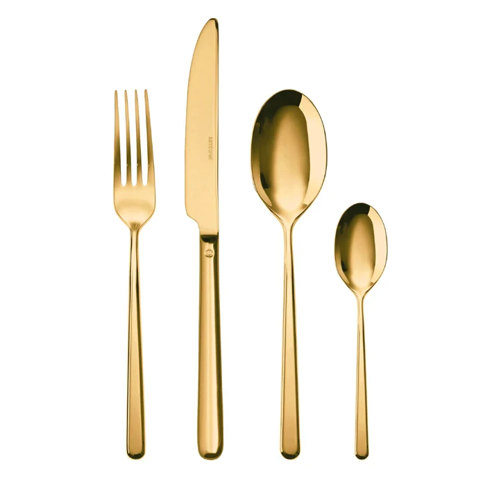 Linear PVD Gold Servizio posate 24 pezzi Oro Sambonet 52713G-81