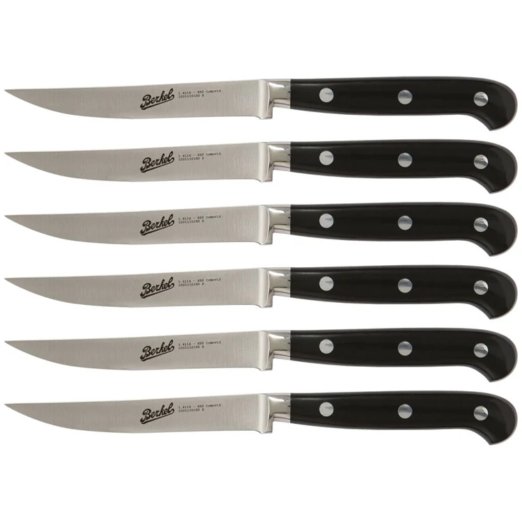 Berkel Set 6 coltelli bistecca forgiati seghettati Ad Hoc
