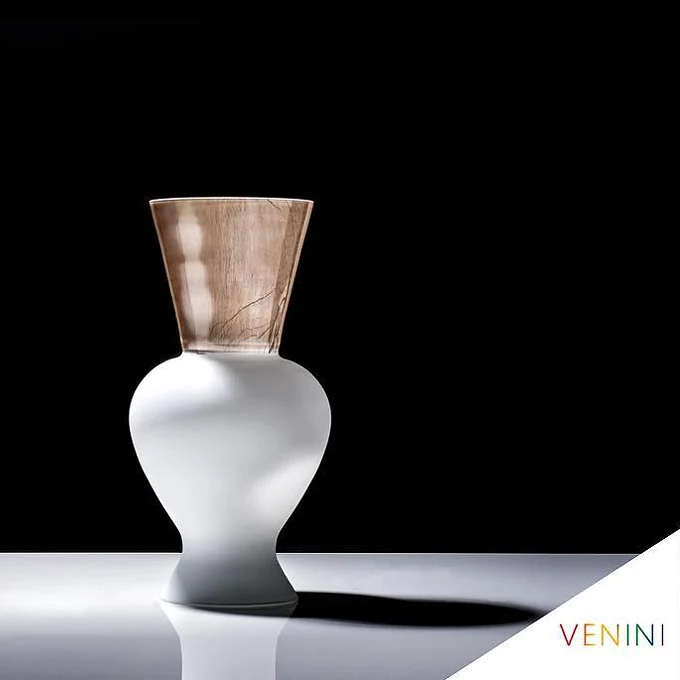 Venini Vaso Re lattimo cm 38 vetro di murano