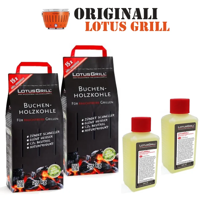 Lotus Grill Pack 2 carbonelle da 2,5 kg + 2 gel accensione 200 ml