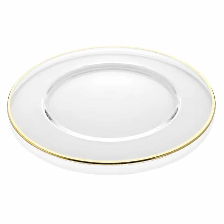 Set 6 Sottopiatti vetro soffiato filo oro zecchino Onlylux