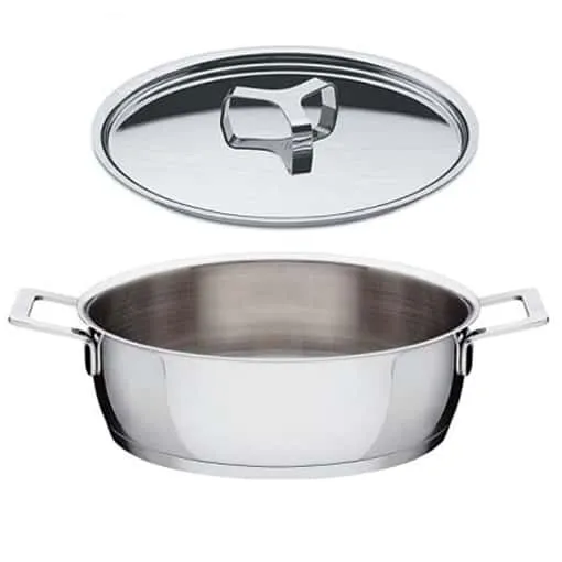 Alessi Tegame basso cm 28 + coperchio acciaio induzione Pots & Pans