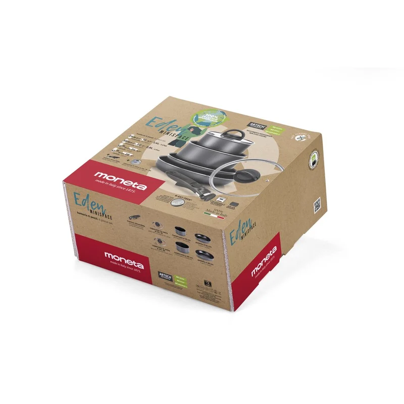 BATTERIA 6 PZ CON MANICO REMOVIBILE MONETA EDEN
