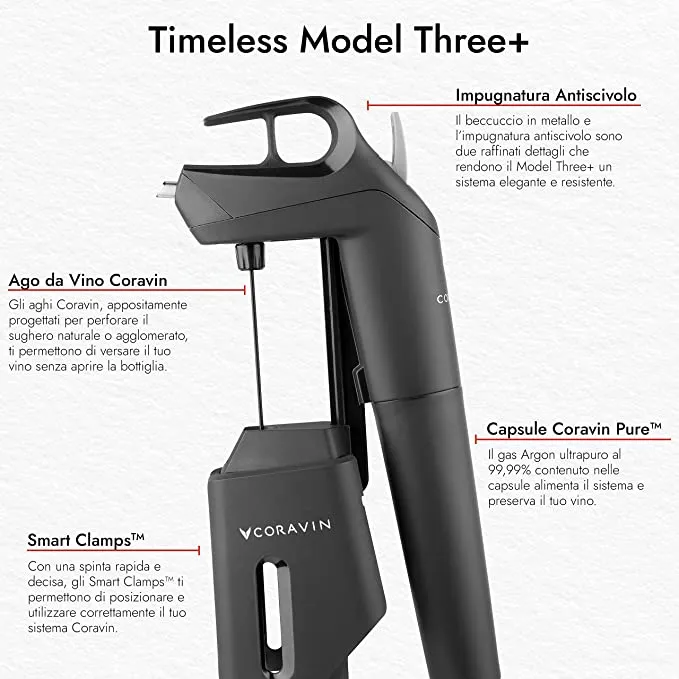 Coravin Three Plus sistema di mescita per vini