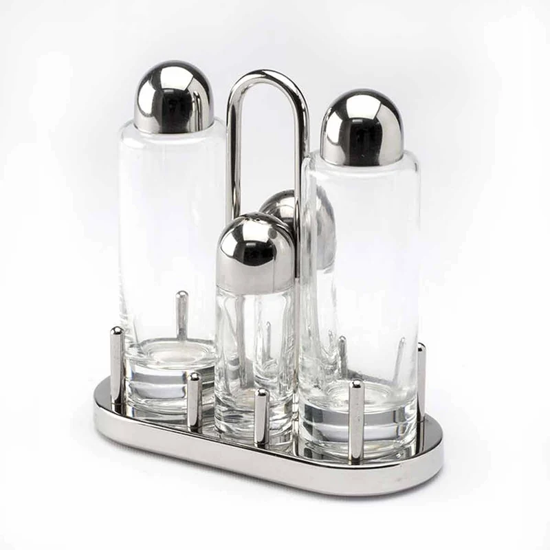 Alessi menage olio e aceto 5070 cristallo e acciaio